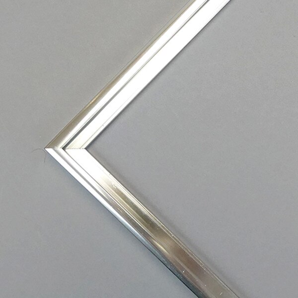 Silver aluminum frame profile.